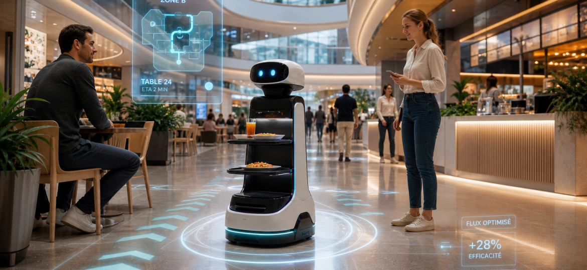 automatiser-service-food-court-guide-robot-restaurant-centre-commercial
